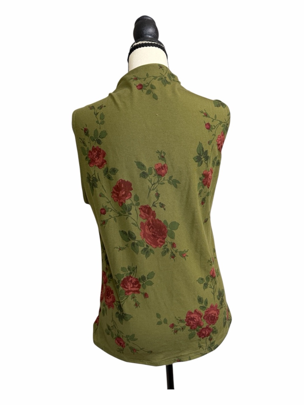 Reformation Olive Green Floral Mock-Neck Tank - Picture 6 of 12